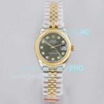 EW Factory Swiss Rolex Datejust 31MM Jubilee Watch Green Diamond Dial Two Tone Yellow Gold